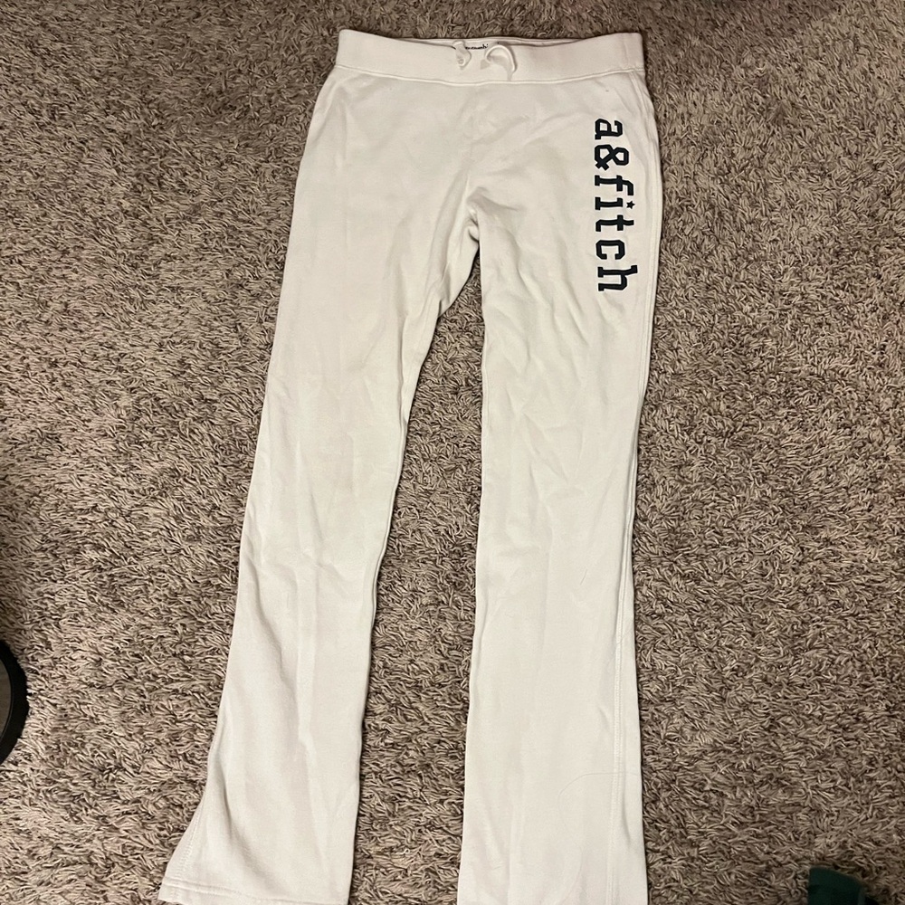 Abercrombie Kids White Joggers with Logo